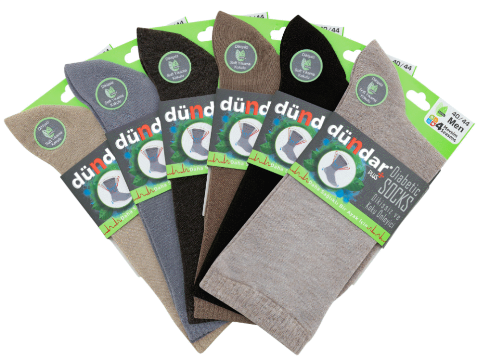 Dündar Plus Erkek Bambu Diyabetik Çorap 6'lı