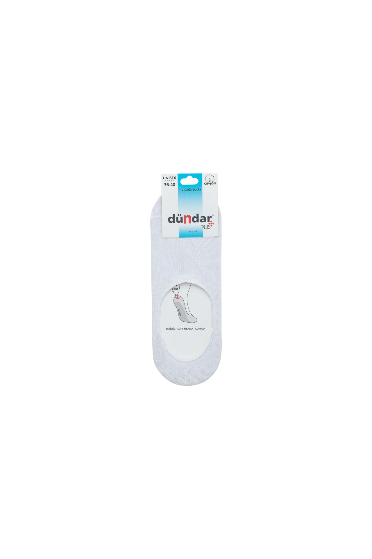 Dündar 4 Mevsim  Kadın Pamuklu Babet 36-40 6'lı BEYAZ - 36-40