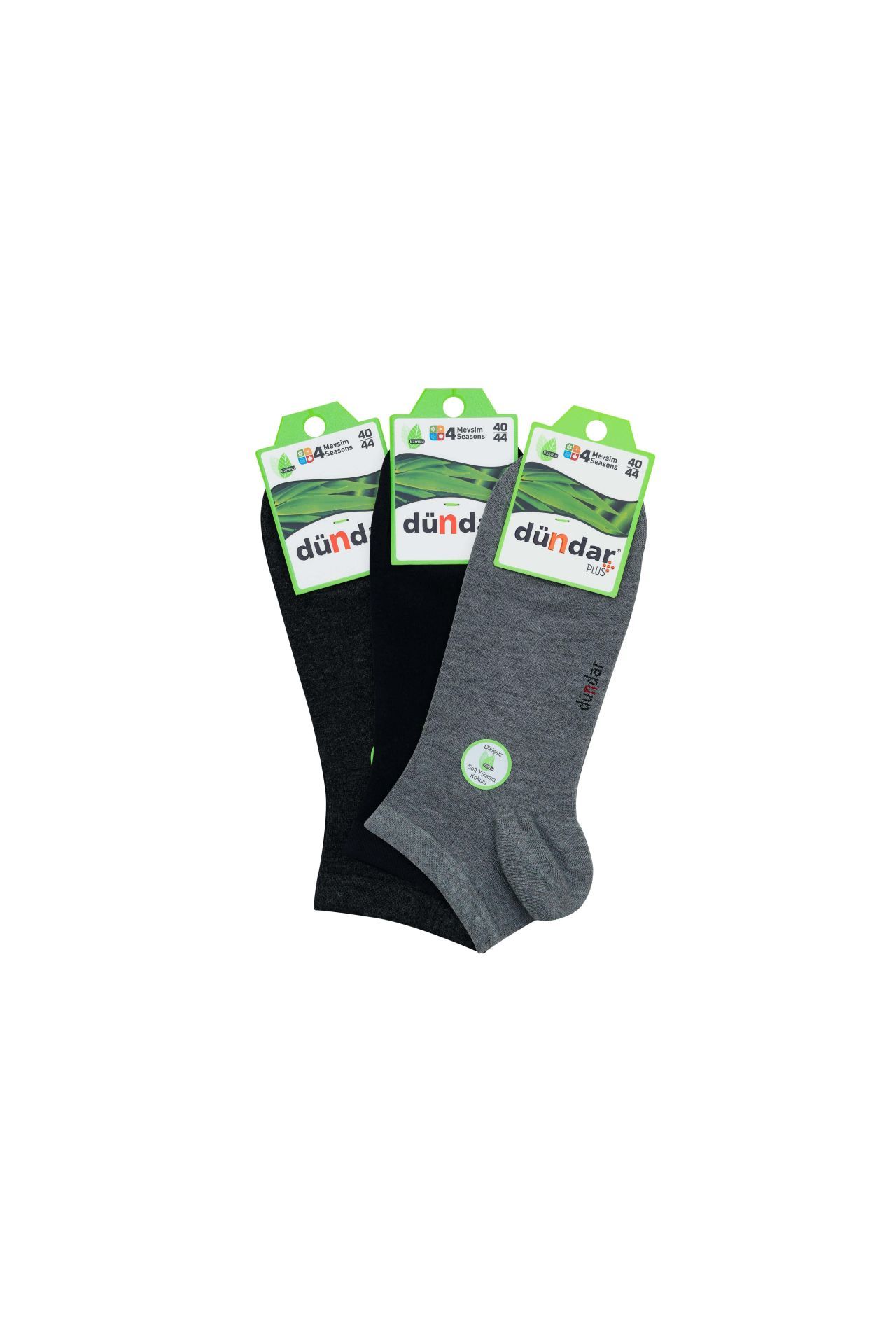 Dündar 4 Mevsim Erkek Bambu Patik 40-44 12'li GRİ - 40-44