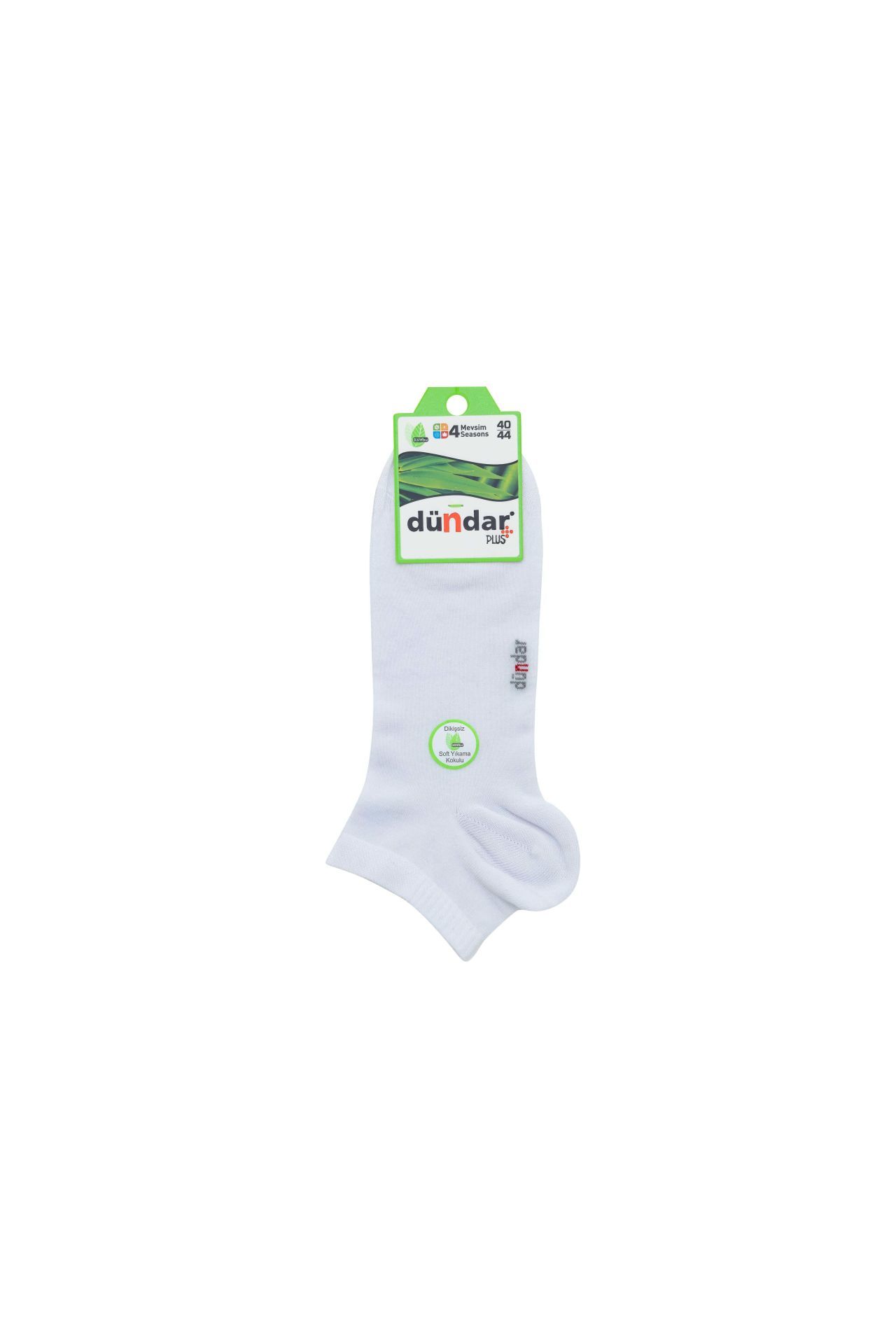Dündar 4 Mevsim Erkek Bambu Patik 40-44 12'li BEYAZ - 40-44