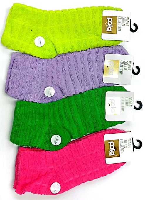 Pola Kışlık Bayan Ters  Havlu Patik 12'li