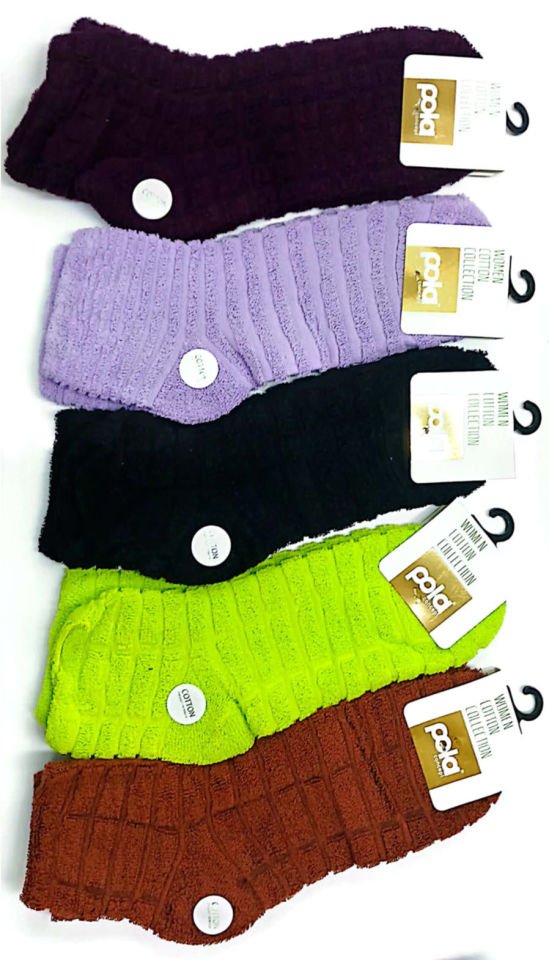 Pola Kışlık Bayan Ters  Havlu Patik 12'li