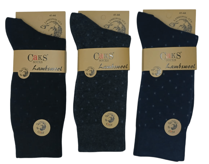 Caks Lambswool Erkek Yün Kışlık Çorap 6'lı