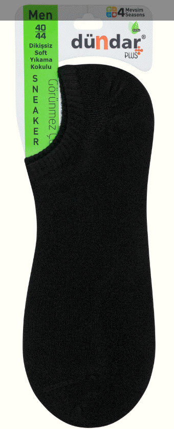 Dündar 4 Mevsim Erkek Bambu Sneaker 40-44 6'lı SİYAH - 40-44
