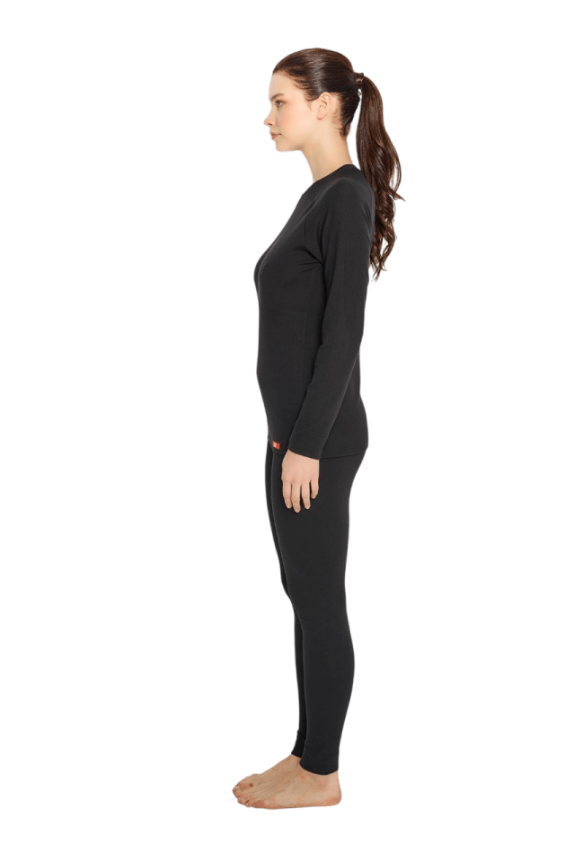 Kadın Isıtıcılı Siyah Termal Üst