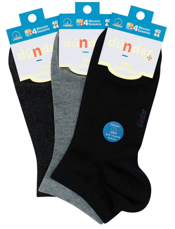 Dündar 4 Mevsim Erkek Pamuklu Soket (Patik) 40-44 6'lı