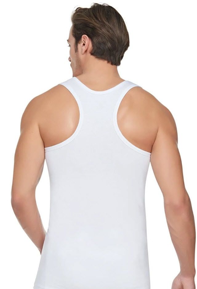 Tutku 0118 Erkek Ribana Spor (Rambo) Atlet Siyah/Beyaz/Gri BEYAZ - M