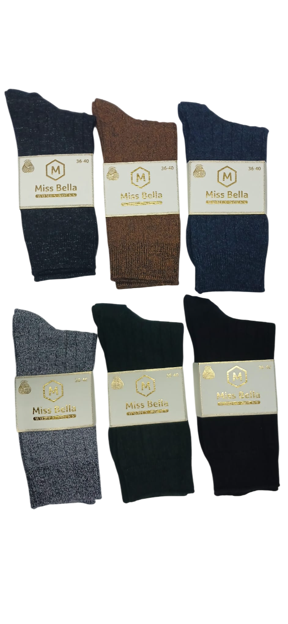 Miss Bella Bayan Kışlık Yün Çorap 12'li