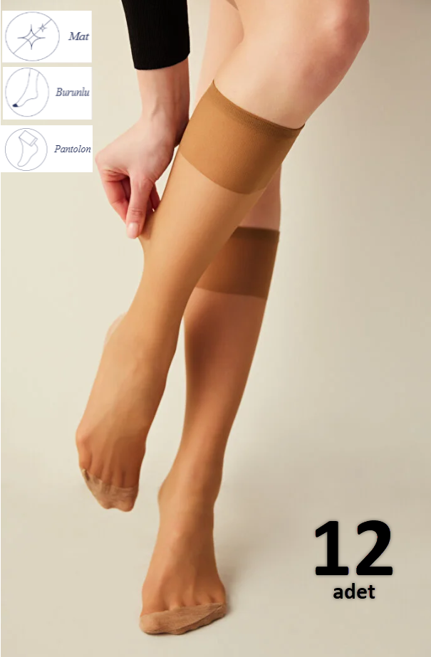 Penti Süper 15 den Pantolon (Diz Altı) Çorap 12'li / Ten (57)