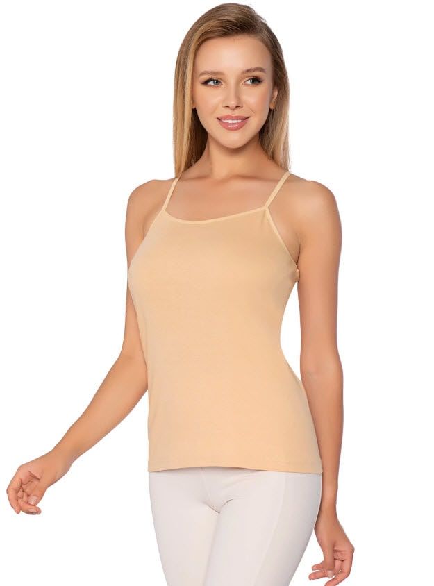 Gümüş Kadın Renkli Ribana İp Askı Düz Biye Atlet Siyah/Gri/Ten 6'lı 4023 TEN - XL