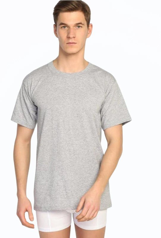 Seher Erkek Penye Sıfır Yaka Atlet Beyaz/Siyah/Gri