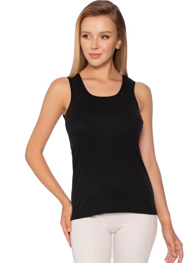 Gümüş Renkli Ribana Geniş Askı Düz Biye Atlet Siyah/Ten/Gri 6'lı 4024 SİYAH - XL