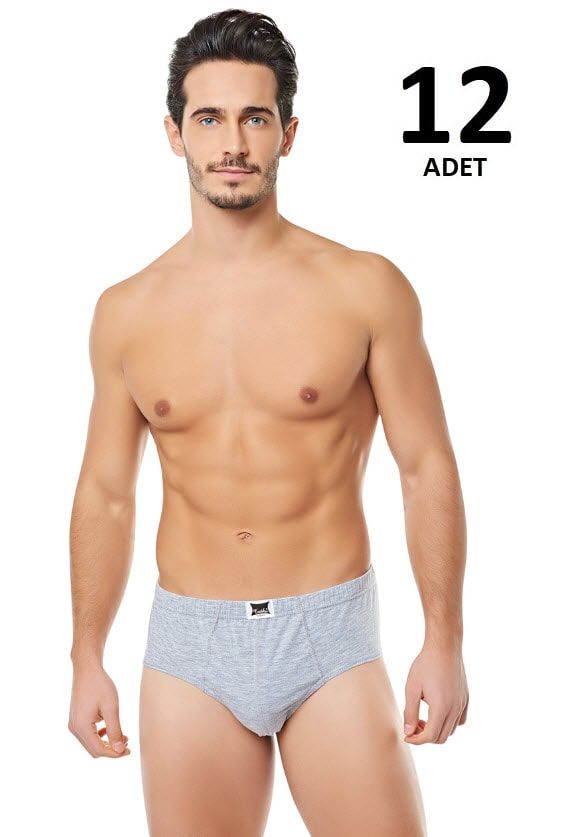 Tutku 0109 Erkek Kom Slip 12 'li Beyaz /Siyah/Gri GRİ - S