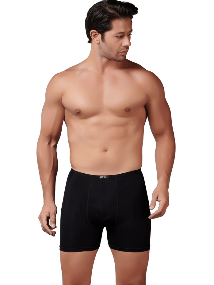 Gümüş Erkek Bambu İnce Bel Elastan Boxer 8007 SİYAH - M