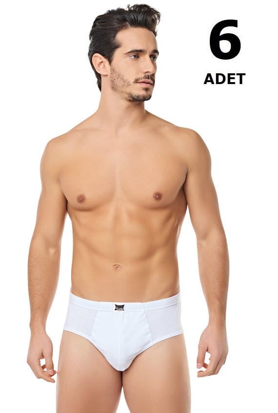 Tutku 0109 Erkek Kom Slip 6'lı Beyaz /Siyah/Gri(Kopya) BEYAZ - S
