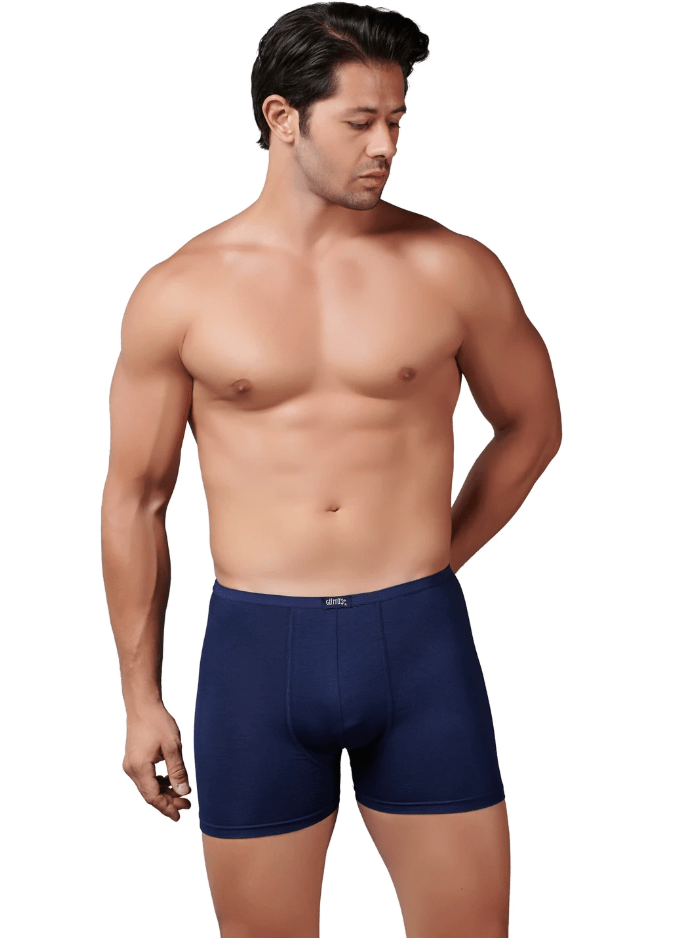 Gümüş Erkek Bambu İnce Bel Elastan Boxer 8007 LACİVERT - M