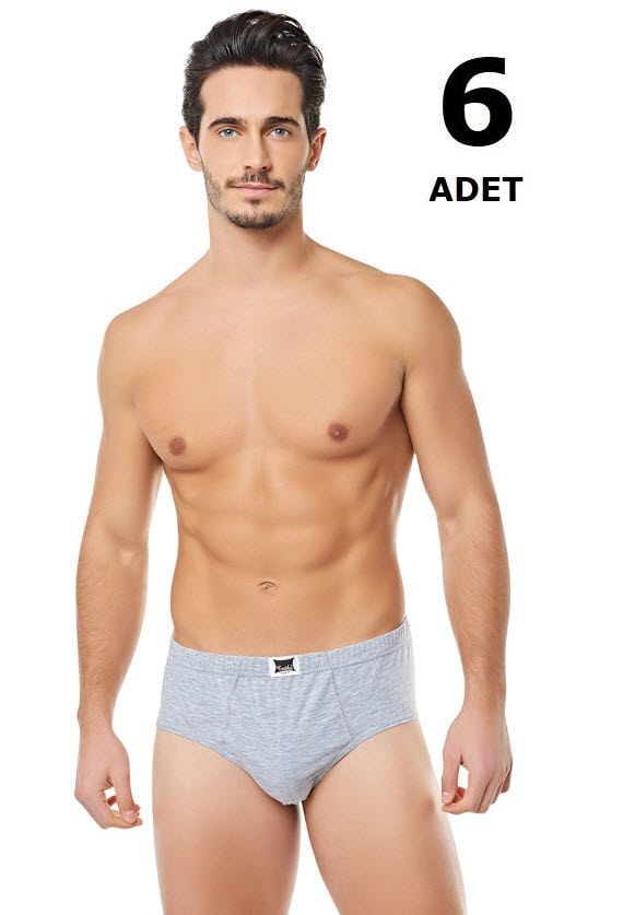 Tutku 0109 Erkek Kom Slip 6'lı Beyaz /Siyah/Gri(Kopya) GRİ - M