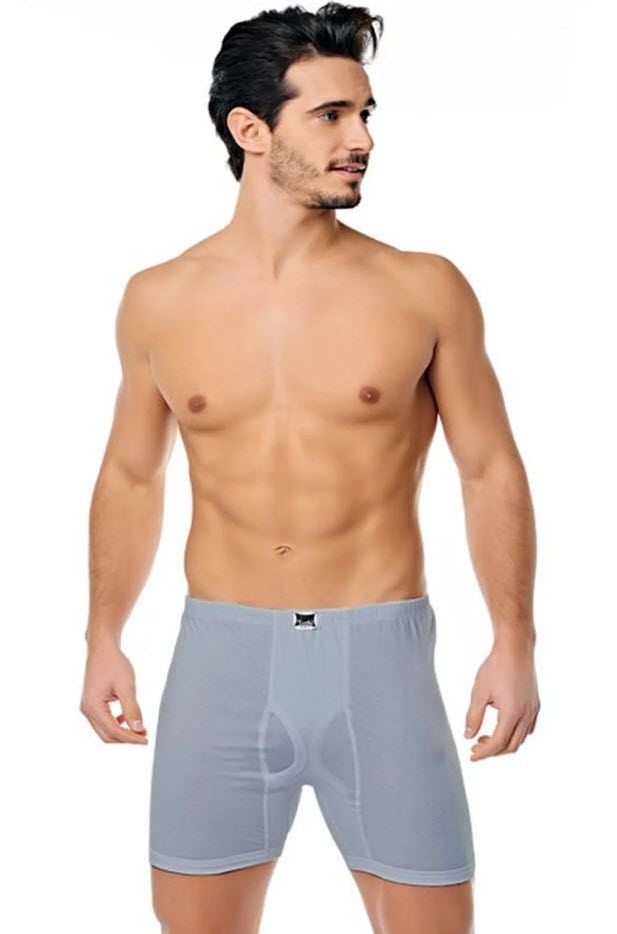 Tutku 0111 Ribana Likralı Erkek Paçalı Külot Beyaz/Siyah/Gri