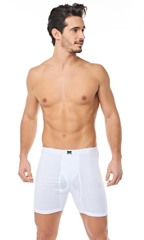 Tutku 0111 Ribana Likralı Erkek Paçalı Külot Beyaz/Siyah/Gri BEYAZ - XL