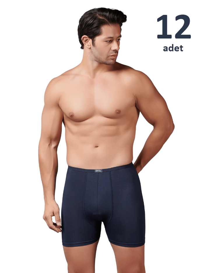 Gümüş Erkek Bambu İnce Bel Elastan Boxer 12'li 8007