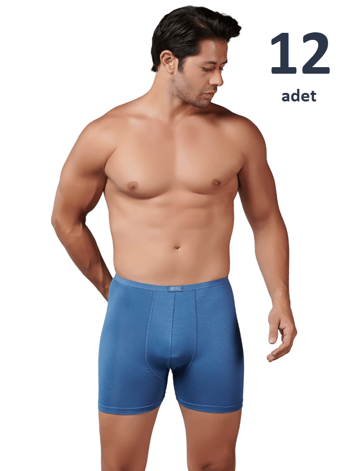 Gümüş Erkek Bambu İnce Bel Elastan Boxer 12'li 8007