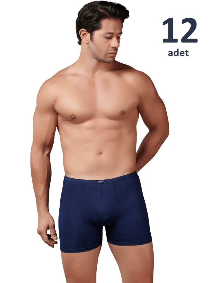 Gümüş Erkek Bambu İnce Bel Elastan Boxer 12'li 8007