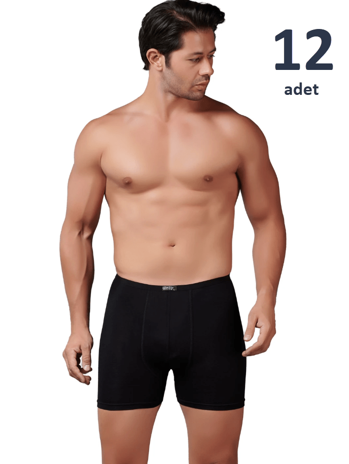 Gümüş Erkek Bambu İnce Bel Elastan Boxer 12'li 8007