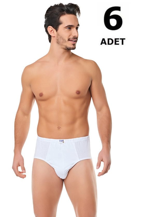 Seher Erkek Penye Slip 6'lı Beyaz/Siyah/Gri