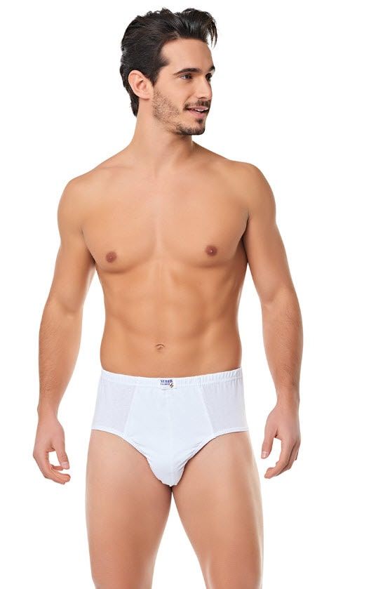 Seher Erkek Penye Slip 6'lı Beyaz/Siyah/Gri BEYAZ - M
