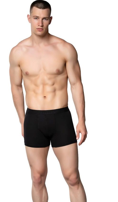 Tutku 0114 Erkek Likralı Elastan Boxer Siyah/Beyaz/Gri SİYAH - S