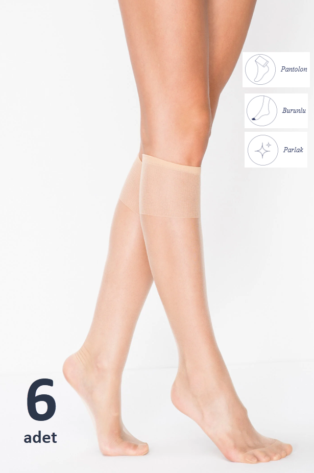 Penti Fit 15 den (Parlak) Pantolon Çorabı 6'lı / Açık Ten (51)