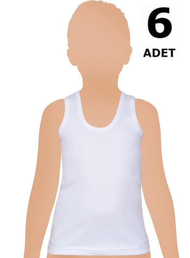 Gümüş Erkek Çocuk Ribana Atlet 6'lı 3023