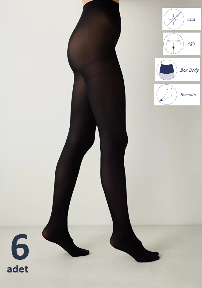 Penti Mikro 40 Külotlu Çorap 6'lı / Siyah (500)
