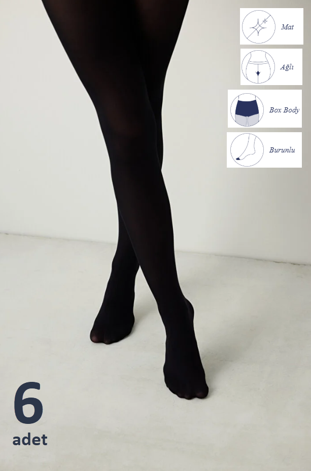 Penti Mikro 40 Külotlu Çorap 6'lı / Siyah (500)