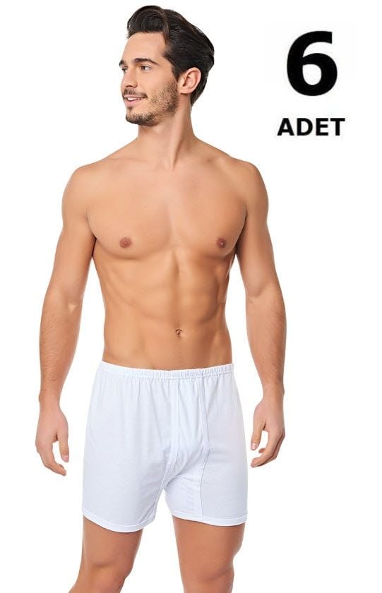 Seher Erkek Penye Arjantin (Paçalı) Külot 6'lı Beyaz/Siyah/Gri/Mavi