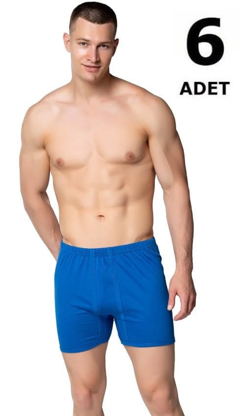 Seher Erkek Penye Arjantin (Paçalı) Külot 6'lı Beyaz/Siyah/Gri/Mavi