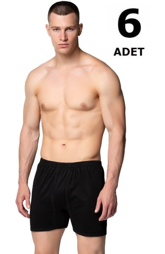 Seher Erkek Penye Arjantin (Paçalı) Külot 6'lı Beyaz/Siyah/Gri/Mavi