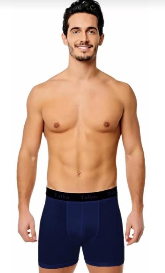 Tutku 0400 Elastan Spor Boxer Siyah/Lacivert/Gri
