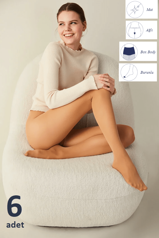 Penti Mikro 40 Külotlu Çorap 6'lı / Ten (57)