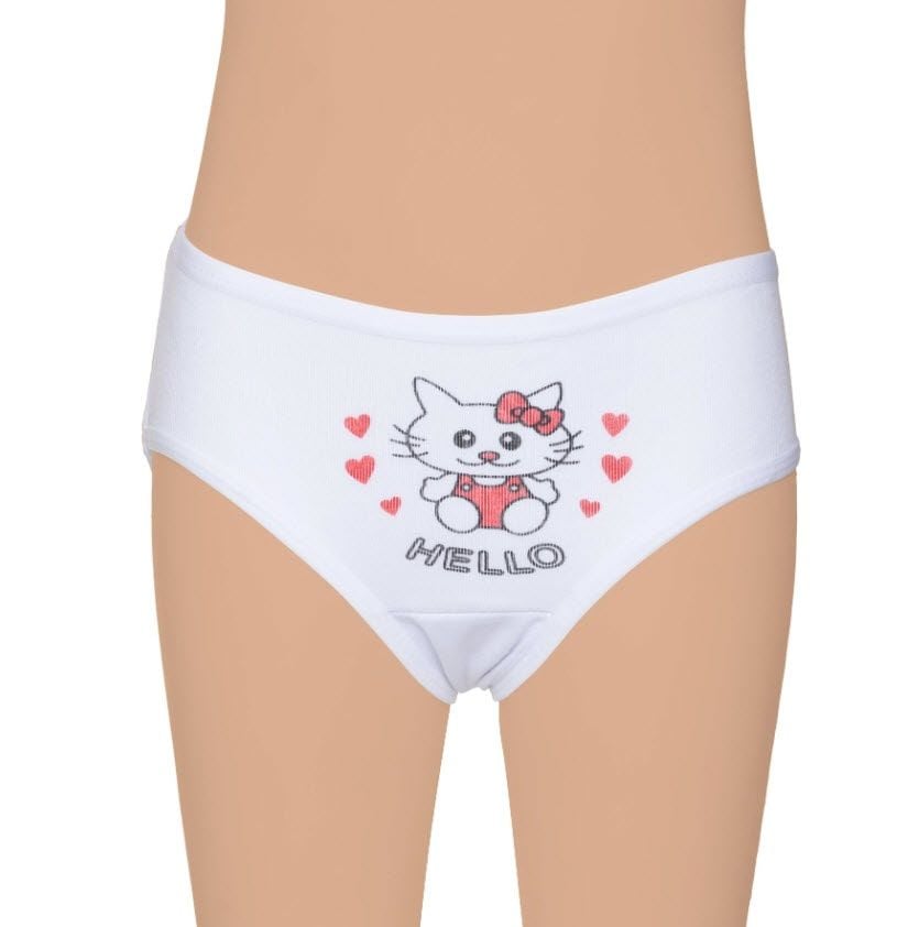 Gümüş Kız Çocuk Ribana Hello Baskılı Slip Külot 3036