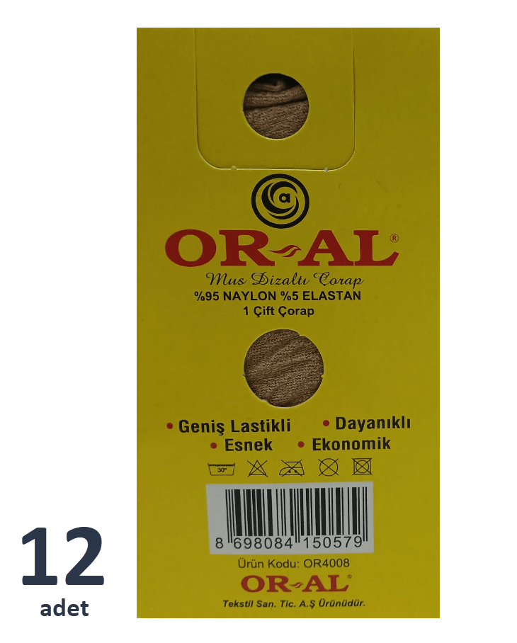 OR-AL Bayan Diz Altı Çorap 40 Denye (Sarı Kutu)  12'li