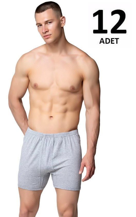 Seher Erkek Penye Arjantin (Paçalı) Külot 12'li Beyaz/Siyah/Gri/Mavi