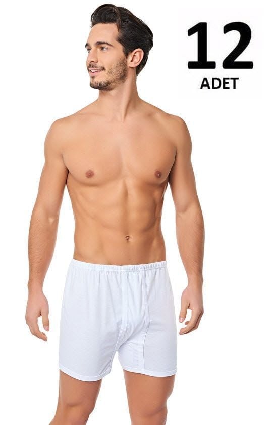 Seher Erkek Penye Arjantin (Paçalı) Külot 12'li Beyaz/Siyah/Gri/Mavi