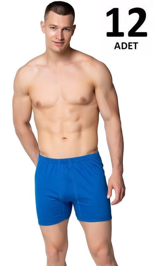 Seher Erkek Penye Arjantin (Paçalı) Külot 12'li Beyaz/Siyah/Gri/Mavi