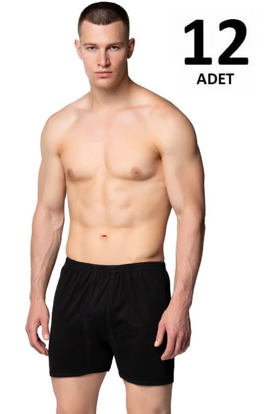 Seher Erkek Penye Arjantin (Paçalı) Külot 12'li Beyaz/Siyah/Gri/Mavi