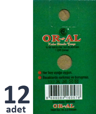 OR-AL Bayan Diz Altı Çorap 70 Denye (Yeşil Kutu)  12'li