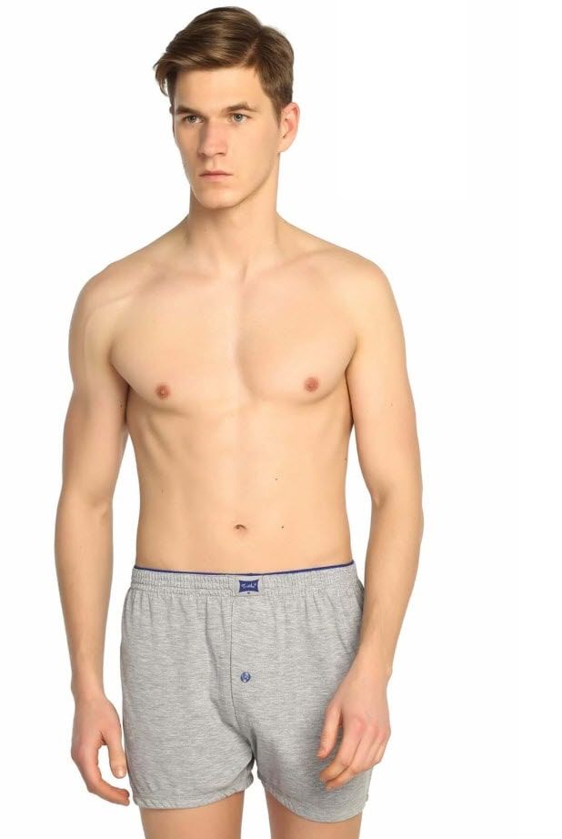 Tutku 0117 Erkek Havlu Bel Penye Düz Boxer GRİ - S