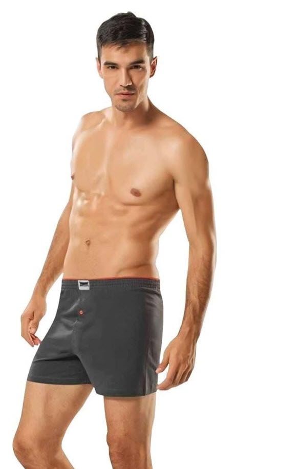 Tutku 0117 Erkek Havlu Bel Penye Düz Boxer FÜME - S