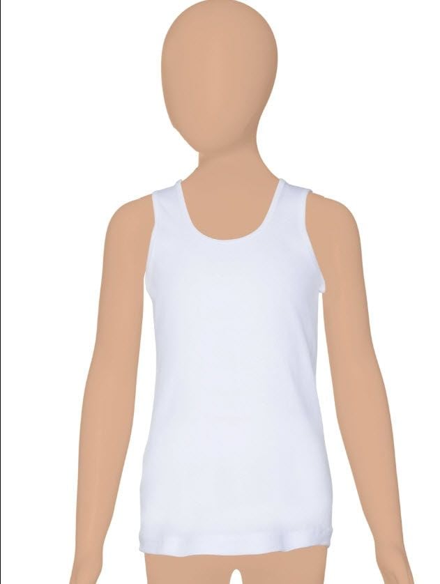 Gümüş Kız Çocuk Ribana Geniş Askılı Düz Biye Atlet 3063