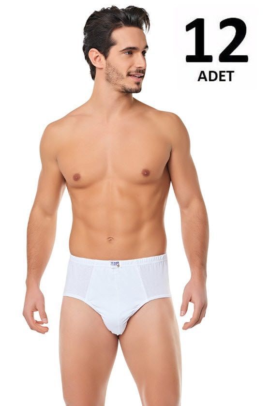 Seher Erkek Penye Slip  12' li Beyaz/Siyah/Gri